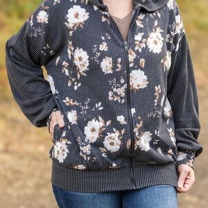 Floral Zip-Up Jacket